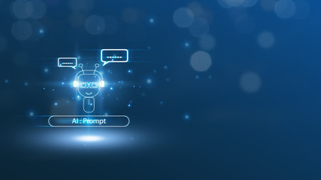 Humans interact with AI virtual assistant chatbots in the context of AI prompt engineering; generative AI is used in LLM AI deep learning to support jobs.  FaaSの写真素材