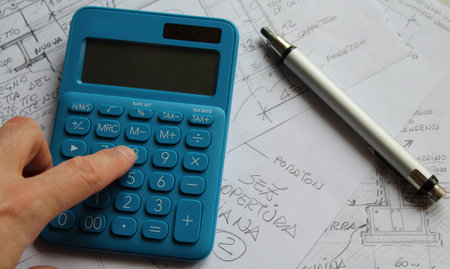 Architect designing freehand with his pencil