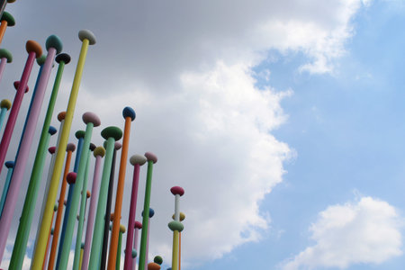 Colorful artwork in the city center of Milan in Italy