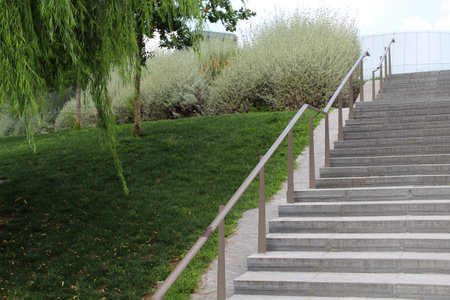 Granite staircase in the modern city center