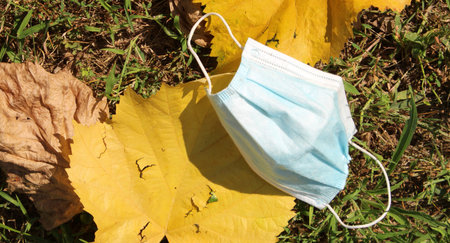 Protective mask left on the ground due to people's rudeness