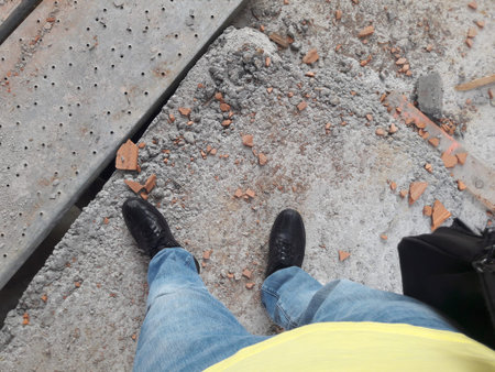 Work in progress on the construction site in the summer - architect