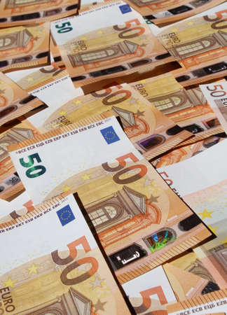 50 Euro bills on the table - businessの写真素材