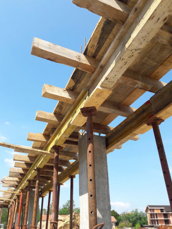 Work in progress on the construction site to build in the winter - business