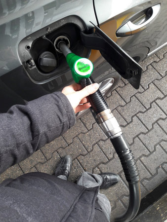 Refuel at the gas station before setting off on a long journey