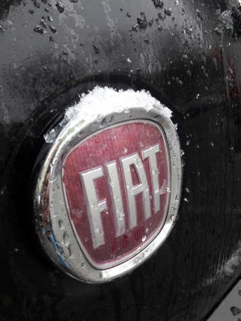 Milan, Italy - December 2, 2020 - Coat of arms and logo on the car - Fiatのeditorial素材