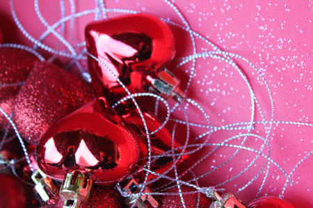 Christmas balls, party and family love