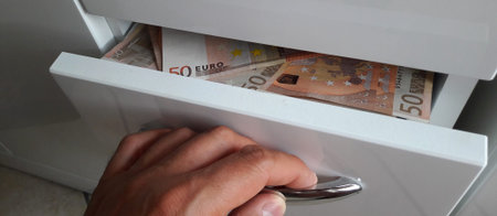 50 euro bills in the drawer - wealth