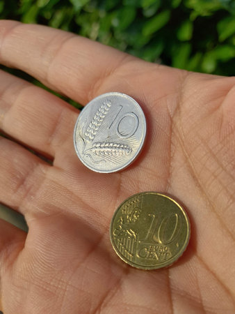 10 lire and 10 euro cents