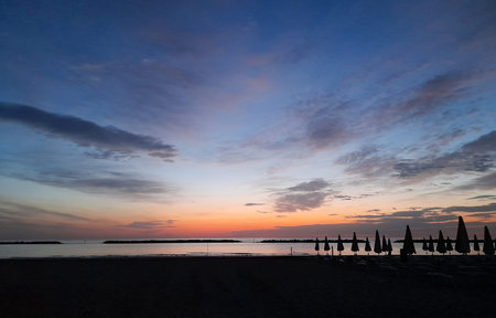 Sunrise at the beach in summer