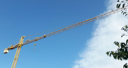 Work in progress on the construction site in the fall