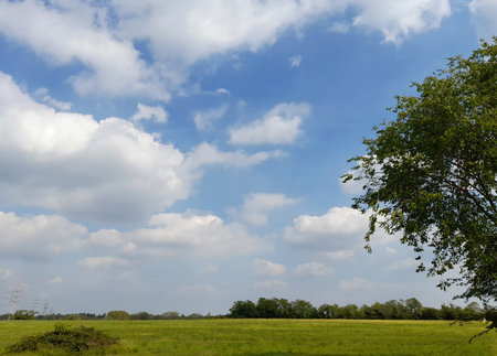 Sky and clouds on an autumn dayの写真素材