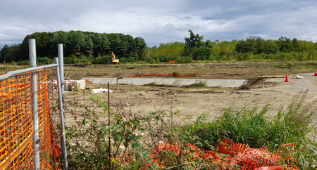 Work in progress on the road construction site