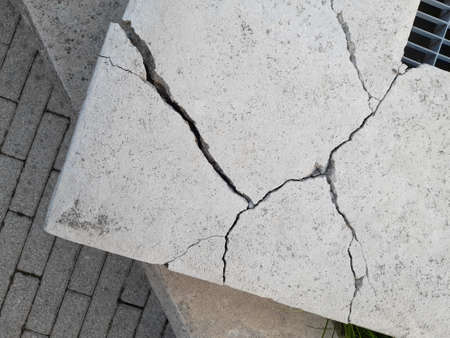 Crack in the wall, damage created by the earthquakeの写真素材
