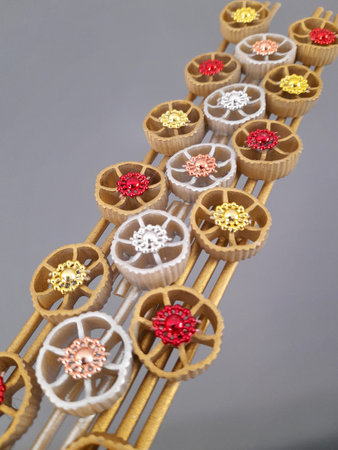 Artistic decorations and homemade Christmas decorations with pasta for passion and fun