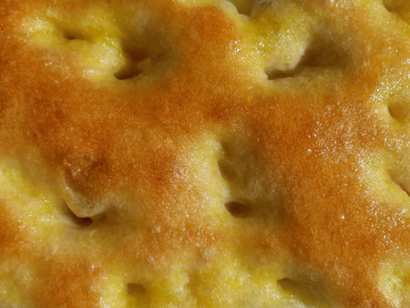 Slice of Genoese focaccia - flour and oil