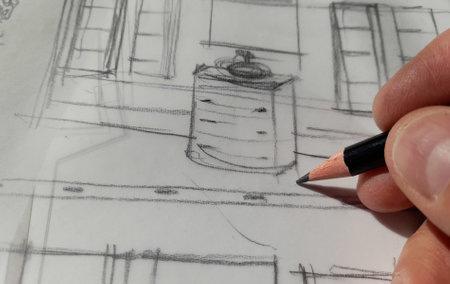 Architect who designs the home furnishings of one of his clientsの写真素材