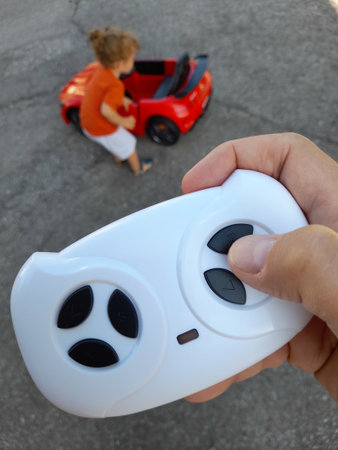 Remote control to drive the child's toy carの写真素材