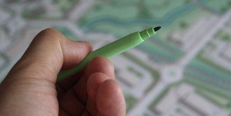 Urban architect designing a new neighborhood in the city