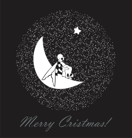 Christmas, New year, holiday, congratulation, angel, card, vacation, New Year\'s Eve.のイラスト素材