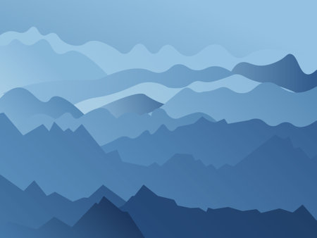 Mountain landscape vector illustration in a simple and elegant design. This illustration is suitable for wall art.のイラスト素材