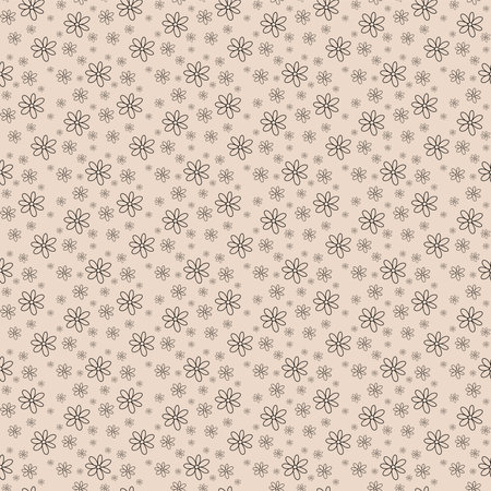 Seamless colorful hand drawn floral pattern, Garden flower.の写真素材