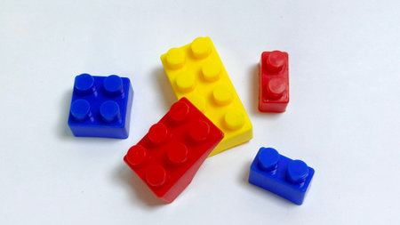 colorful blocks on white background