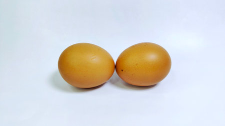 Two Eggs Isolated on white background,の写真素材