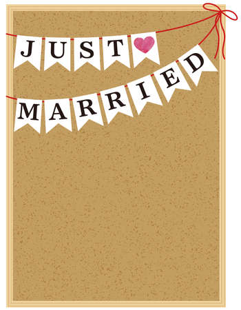 Just Marriage, Corkboard decorated with JUSTMARRIEDのイラスト素材
