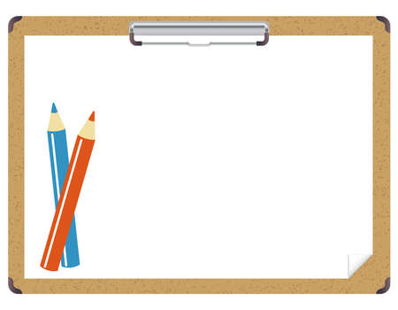 Cork plate, message board, colored pencil, binderのイラスト素材