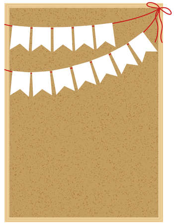You can put letters in garlands or paste notes and messages on corkboardsのイラスト素材