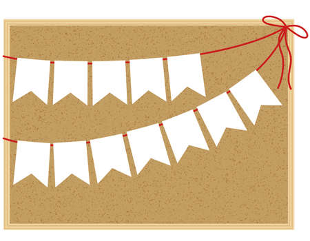 You can put letters in garlands or paste notes and messages on corkboardsのイラスト素材