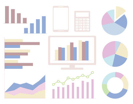Set of various graphsのイラスト素材