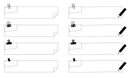 Simple monochrome framesets stopped with clip pins, etc.のイラスト素材