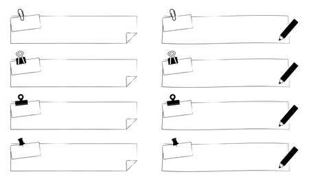 Simple monochrome framesets stopped with clip pins, etc.のイラスト素材