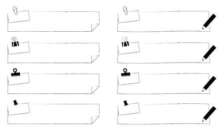 Simple monochrome framesets stopped with clip pins, etc.のイラスト素材
