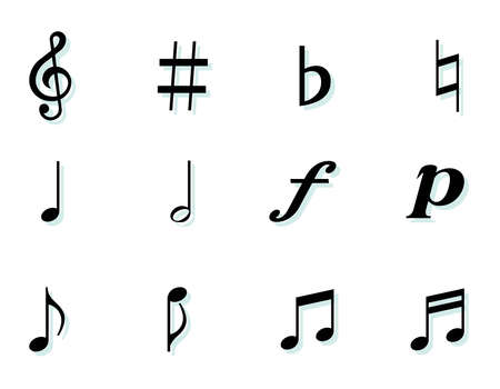 Various symbol sets of musicのイラスト素材