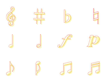 Various symbol sets of musicのイラスト素材