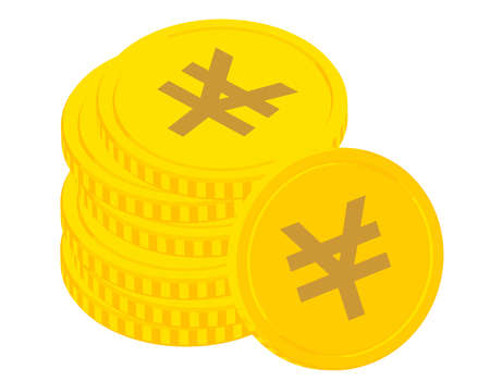 Many Japanese yen coinsのイラスト素材