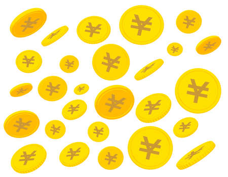 a lot of coins that can be used for the economy and the economyのイラスト素材