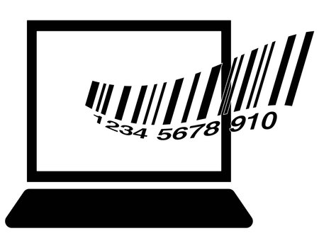 PC Internet shopping bar code paymentのイラスト素材