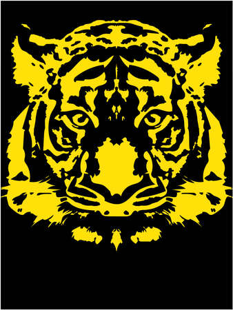 Realistic Tiger Illustration (2022 New Year's Card Design)のイラスト素材