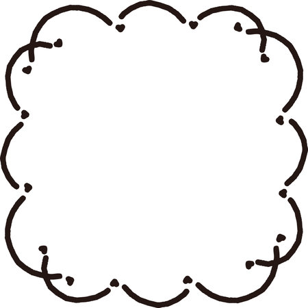 Hand Drawn Monochrome Simple Line Art Frame Enclosureのイラスト素材