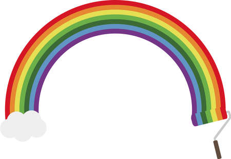 Rainbow Paint Paint White Backgroundのイラスト素材