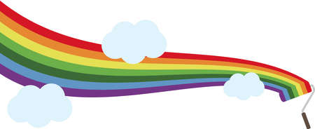 Rainbow Paint Paint White Backgroundのイラスト素材