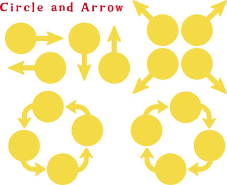 Character space arrow point yellow type setのイラスト素材