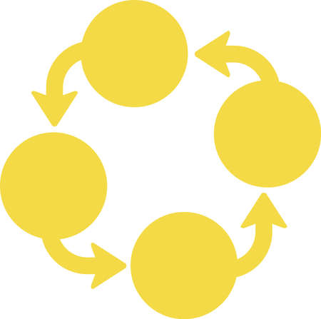 4 character space arrow point yellow type setのイラスト素材