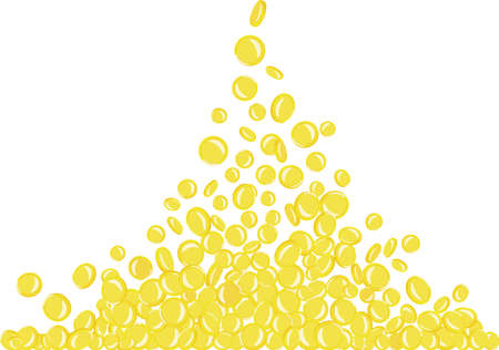 A large pile of coins pouring downのイラスト素材