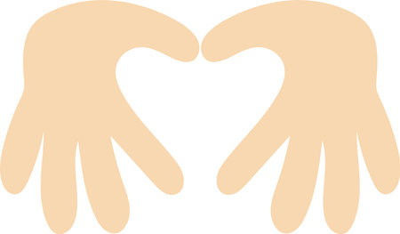 Heart mark made with fingers of both handsのイラスト素材