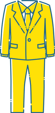 Illustration of a simple yellow men's suit / illustration material (vector illustration)のイラスト素材